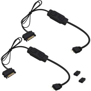 5V 3PIN ARGB Controller RGB PC Fan Lighting Controller Adapter Cable with SATA Power Supply for Computer Fans Light Strips Lighting Boards Cooler 70cm-2pcs