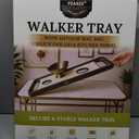 Walker Tray for Folding Walker with Cup Holders, Non-Slip Mat & Bag - Adjustable Universal Plastic Food Table for Seniors - Detachable Guardian Accessories - Removable Walker Trays for rolling walker