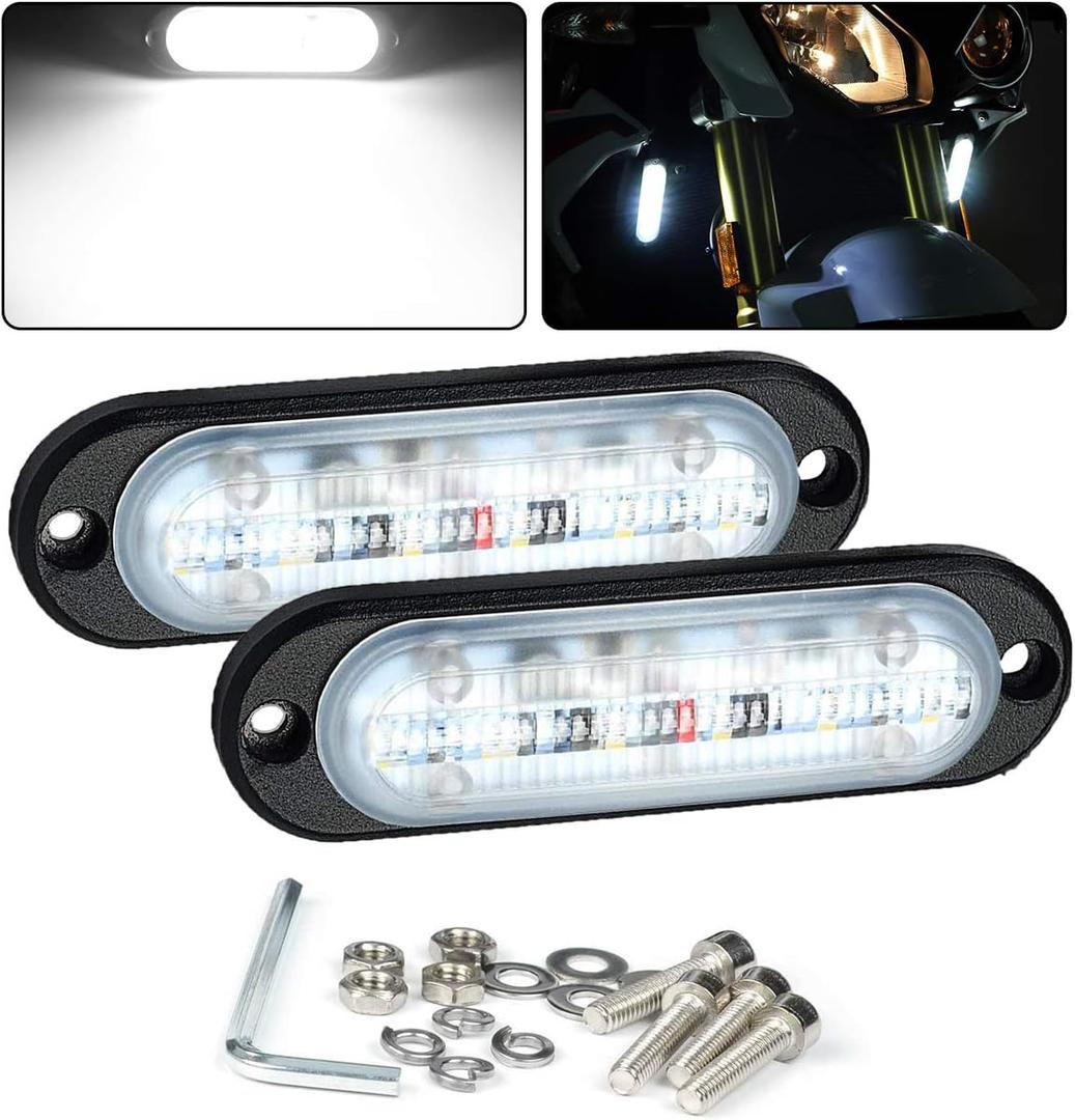 Chelhead Surface Mount Led Lights, Aluminium Base Led Backup Lights 6500K Led Fog Lights or Side Marker Indicator Lights Under Hood Compatible with Trucks RV Trailer Scooter Kawasaki 4wheeler