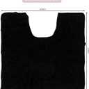 Home Weavers Bell Flower Collection 100% Cotton Tufted Bath Rugs, Extra Soft and Absorbent Bath Rugs, Non-Slip Bath Mats, Machine Washable, Bath Mats for Bathroom Floor and Tub, 20"x20" Contour, Black