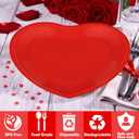 QZYL 50 PCS Valentines Paper Plates, 9-inch Valentines Red Heart Plates, Disposable Heart Shaped Paper Decor, Birthday Party Decorations Wedding Table Decor Party Supplies Love Party Decor