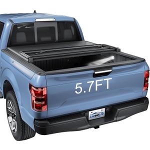Soft Tri Fold Tonneau Cover Replacement for 2009-2025 Ram 1500 5.7ft Bed (67.4") Fleetside W/RamBox Truck Bed Cover with Led Light Only for Models with Factory Utility Track Sys.