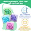 2 x Boo Boo Ice Pack for Kids, Elephant Shaped Gel Ice Pack for Injuries, Cute Reusable Cold Compress for Children's Bumps & Bruises, Also Great for Lunch Boxes