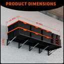 Heavy Duty Foldable Garage Storage Shelves Wall Mounted Metal Rack Unit Organizer with Removable Edge Barriers, Adjustable System for Corner Wall Use, 69.96 Inch Long 24.45 Inch Large