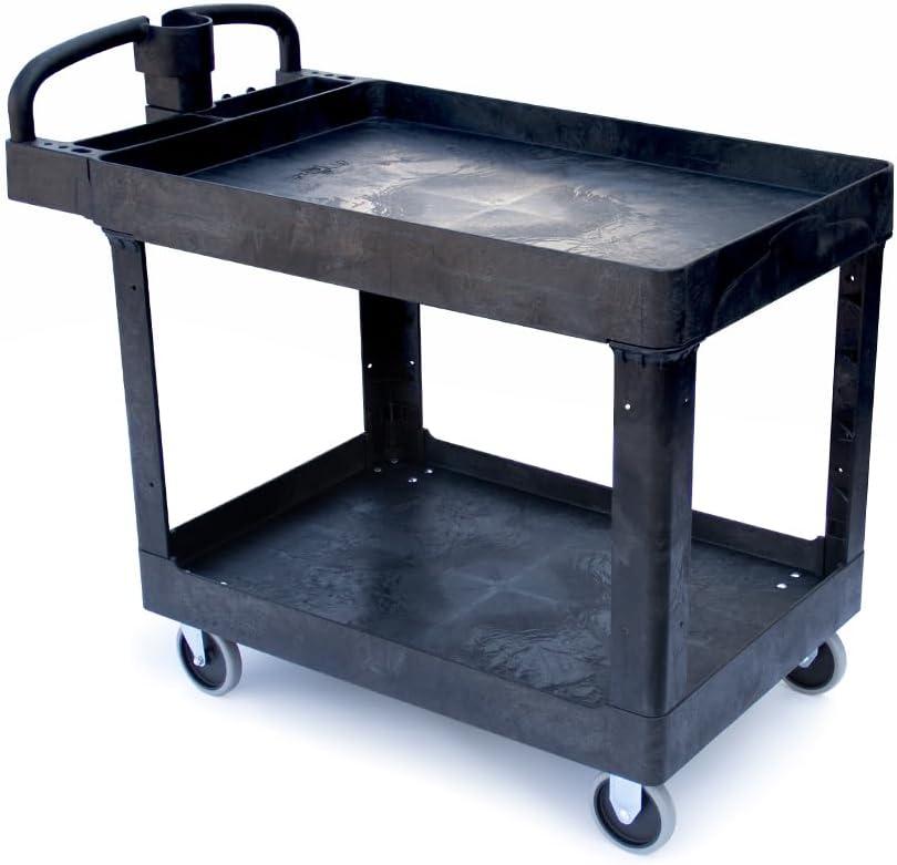 550 lbs Capacity Service Utility Cart, 45'' x 26'' with Lipped Shelf