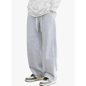 SOLY HUX Men's Wide Leg Baggy Sweatpants Drawstring Elastic Waist Athletic Trousers with Pockets Streetwear Large