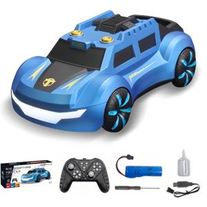 Dual Spray Remote Control Car Toy for Kids Adults, RC Model Racing Car Toys with Cool Led Lights, Birthday Gifts for Age 3 4 5 6 7 8-12 Year Old Boys Girls (Blue)