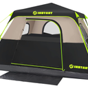 4 Person Instant Tent, Waterproof Pop Up Tents for Camping with Rainfly, 60 Seconds Easy Setup, Automatic Cabin Tent for Family Camping with Expandable Carry Bag & Upgraded Ventilation