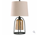 StyleCraft Malvern Industrial Table Lamp - Amber / Black