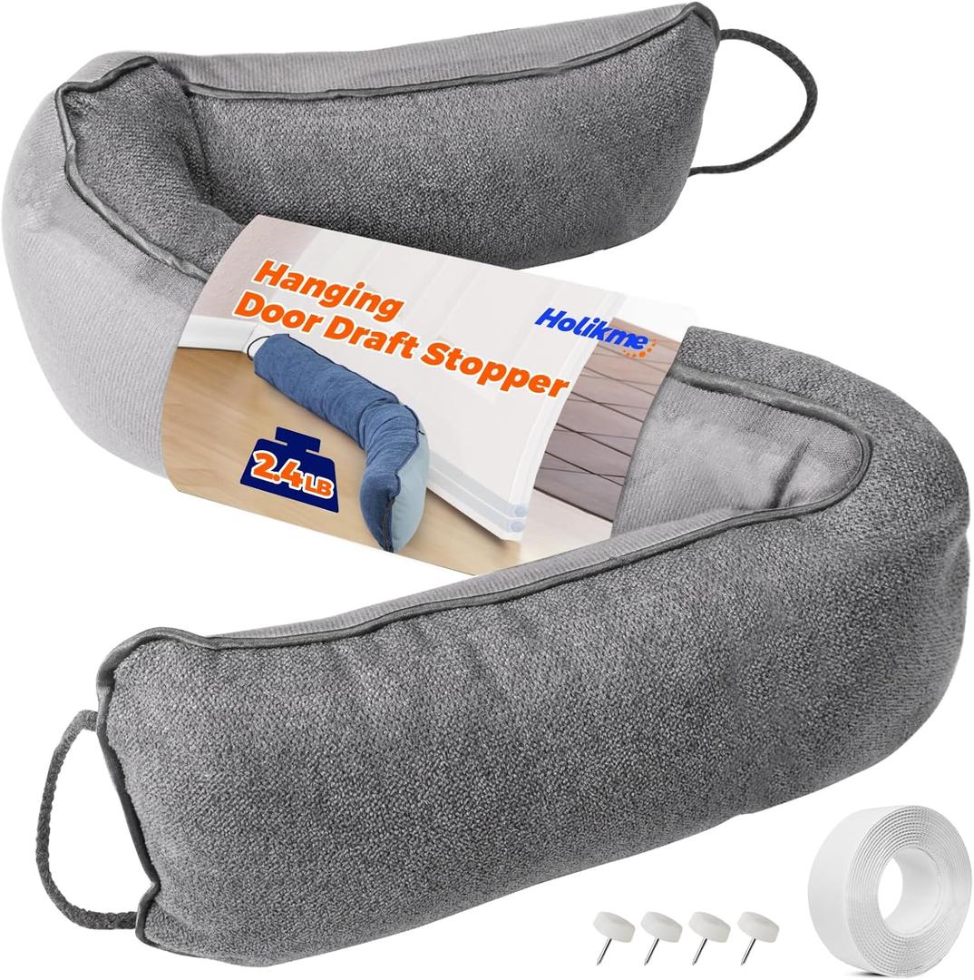 Holikme Weighted Door Draft Stopper, Heavy Duty Under Door Draft Blocker Bottom Door Seal Noise and Air, Door Guard Saving Energy, Grey (36 inch, Gray)