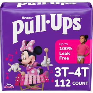Pull-Ups Girls' Potty Training Pants, Size 3T-4T Training Underwear (32-40 lbs), 112 Count (4 Packs of 28)