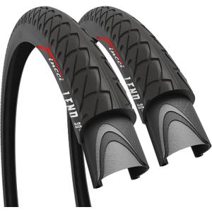 Fincci Pair of Bike Tires 26 x 2.125 Inch 54-559 Slick Foldable Tire Leno for Cycle Road Hybrid Street Bike - 26x2.125 Bicycle Tire Pack of 2