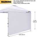 10x10 ft Canopy Sidewalls, 4 PCs Canopy Walls with Door for Pop Up Canopy Tent, Sun Protection and Waterproof, White(Sidewall Only)