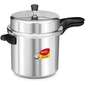 Pigeon Pressure Cooker - 12 Quart - Deluxe Aluminum Outer Lid Stovetop - Cook delicious food in less time: soups, rice, legumes, and more - 12 Liters