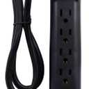 Surge Protector Power Strip, 6-Outlet, 790 Joules, LED Indicator, 6ft Extension Cord, Black