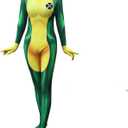  Superhero Cosplay Costume for Womens Halloween Full Set Bodysuits Zentai 3D Style Jumpsuit (Adult-L, Yellow)