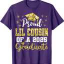 Super Proud Little Cousin of 2025 Graduate Graduation Family T-Shirt
(size 4T, Black)