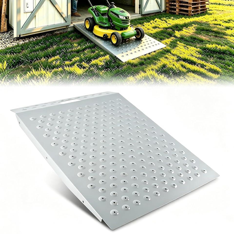 36" x 24" Heavy Duty Shed Ramp for Riding Mower, 1100 lbs Capacity Lawn Tractor Loading Ramp, Anti-Slip Metal Ramp for ATV, Motorcycle, Snow Blower & Garden Equipment, 1PC