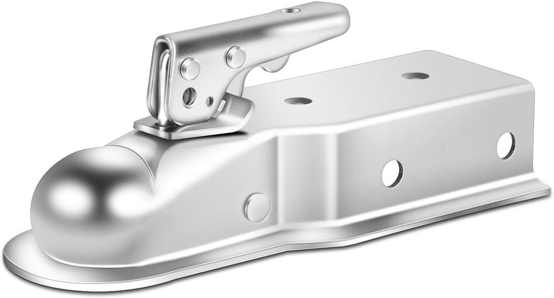 METOWARE Straight Trailer Coupler for 3" Channel, 2" Ball Trailer Tongue Coupler 3,500LBS