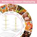 Joy Akkess 6 Pcs Dessert Table Display Set with 2 Pcs 3 Tier Cake Stand, 3 Pcs Dessert Trays and 1 Tongs for Tea Party Wedding Baby Shower(White, Wavy)