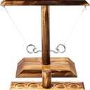 Ring Toss Game, Fun Hook and Ring Game, Handmade Wooden Interactive Game for Home and Party