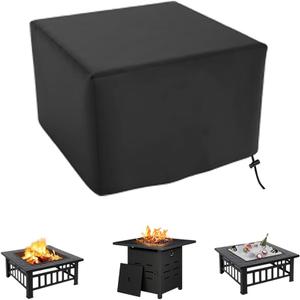 Square Fire Pit Cover for 29-32 Inch Firepit, Heavy Duty Outdoor Patio Fire Pit Table Cover, Gas Fire Pit Cover - Waterproof Dustproof Anti UV and Tear Resistant