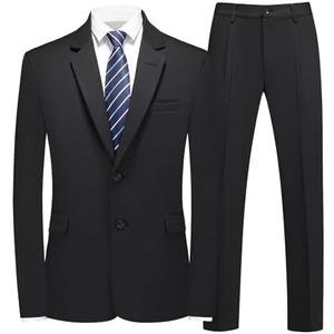 Men's Classical Business Suit, 2 Piece Set Casual Blazer Jacket Pants, Formal Dress Suit, Tuxedo for Wedding Prom M