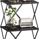 3-Tier End Table Small Side Table Tall Bedside Night Stand with Storage Sofa Side desks for Living Room Bedroom Office Bathroom Small Space Black ET-03BK