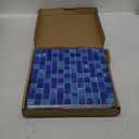 LSDECO 5 Sheets Glass Mosaic Tiles Backsplash, Pool Tiles, 12" x 12" Kitchen Backsplash Tile, Glass Tiles for Bathroom Border Shower Wall (5 Sq.Ft Cobalt Blue)