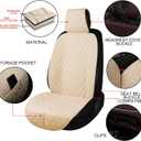 ENOGE Linen Car Seat Covers Front Seat Covers Breathable Cloth Fabric Car Seat Protector Universal Fit Most Automotive, Van, SUV, Trucks (Beige, 2 Front)