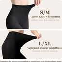 Women's Cable Knit Tights Soft Sweater Opaque Fall Winter Warm Tights for Women Ribbed Knit Striped Thick Stockings (Black)