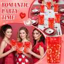 60 Sets Valentine's Day Drink Pouches with Straws 16 oz Heart Drink Pouches for Adults Alcohol Reusable Smoothie Juice Bags Reclosable Alcohol Bags for Valentines Wedding Birthday(Red)