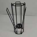 Cylindrical Tennis Ball Hopper Collector Pickleball Balls Retriever Basket Tennis Ball Picker Upper for Easy Picking and Storage Metal Container Holds 24 Tennis Balls Training Caddy (Black)