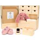 Art Secret Premium Pine Wood Baby Keepsake Box with Memory Book and Photo Album - Baby Document Organizer for Keepsakes and Milestones - Ideal Baby Gift for New Parents