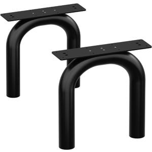 Orgerphy 18 Black U-Shape Metal Table Legs (2PCS)| Coffee Table Legs Heavy Duty Furniture Legs Bench Legs | Mid Century Modern Metal Legs for Coffee Table Furniture Bench Legs (18H x 15W)