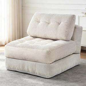 Folding Sofa Bed, Convertible Sleeper Chair With Back Support, Grey