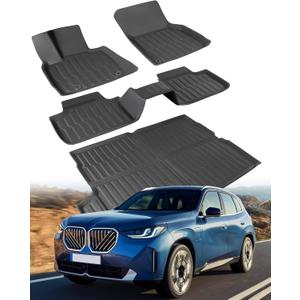 2025 2026 for BMW X3 Floor Mats & Cargo Liner, for X3 Accessories, Custom Fit for BMW X3 30i/M40i/X3M Car Mats, All Weather Floor Liners Trunk Mat Protector tech,Car Accessories Black