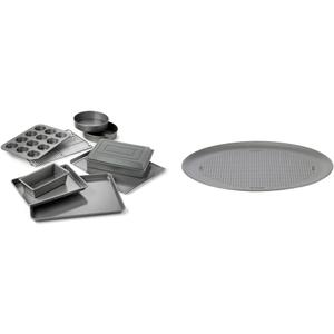 Calphalon Nonstick Bakeware Set, 10-Piece Set and Calphalon Pizza Pan with Holes, 16-Inch Nonstick Round Pizza Crisper