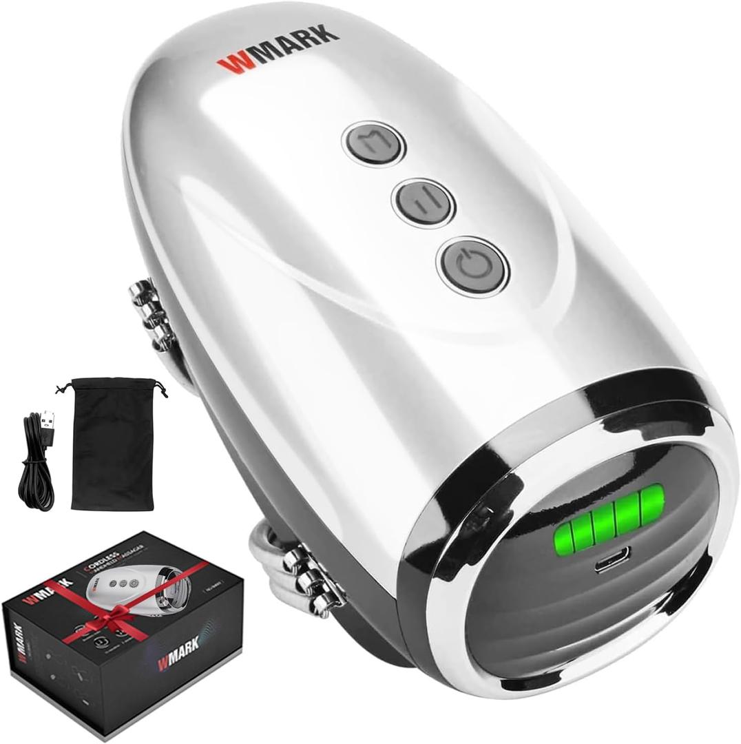 Professional Haircut Massager/Cordless Handheld Massager, Vibration Neck/Legs/Hands/face Massager, 2 Massage nodes 2600AMH (Silver)