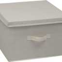 Household Essentials, Natural Square Storage Box with Lid and Handle, Square-15 W x 15" D