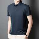 Men's Golf Polo Shirts Light Weight Business Casual Athletic Short Sleeve Polos Comfy Breathable Wicking (Blue, L)