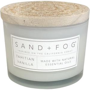 Sand + Fog Scented Candle - Tahitian Vanilla  Additional Scents and Sizes  100% Cotton Lead-Free Wick - Luxury Air Freshening Jar Candles - Perfect Home Decor  12oz