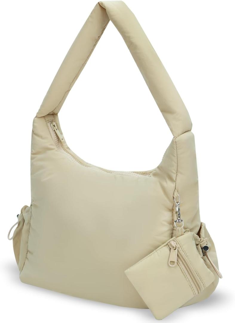 MICOM Crescent Bag for Women Lightweight Puffer Shoulder Bag Multi-Pocket Casual Hobo Bag Women Crescent Crossbody Bag