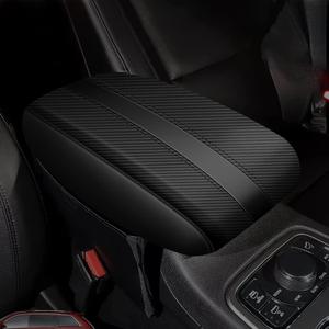 AOMSAZTO Black Carbon Fiber Armrest Heightening Pad for 2011-2021 Jeep Grand Cherokee