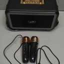iLive Bluetooth Karaoke Machine with 2 Wireless Microphones & LED Lights, Black