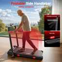RHYTHM FUN 16% Incline Walking Pad Treadmill, 6.2MPH Foldable Walking Pad with Handle Bar, Under Desk Treadmills for Home Office, 300 LBS Capacity