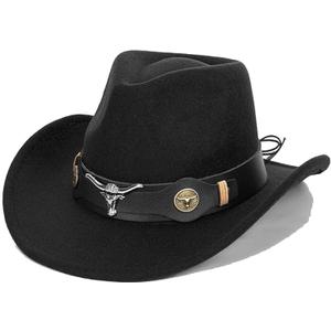 Western Outback Felt Cowboy Hat for Women Cowgirls Fedora Gus Hat Rodeo 22"-22.75" fit for M/L