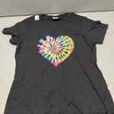 Tie Dye Valentines Colorful Hearts Day Men Women Kids T-Shirt (Black, M)