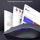 WL300 Bluetooth Mouse Silent Wireless Mice, Quiet Click, Cordless Computer Mouse with 6 Buttons, Sculpted Grip, Adjustable DPI for Laptop, PC, Mac, 18-Month Battery Life for Work or Travel ( Grey)