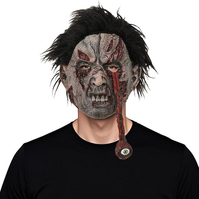 Scary Zombie Mask Halloween Realistic Bloody Vampire Latex Mask Horror Creepy Killer Dead Costume Props for Adults Men & 
Halloween Mask Halloween Horror Mask Skull Shape Led Cool Light Glowing Dance Mask Party Masquerade Masks Horror Mask Glowing Mask